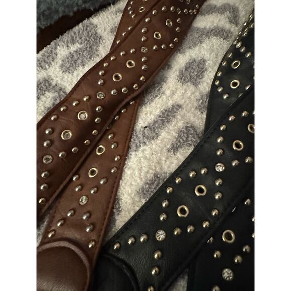 Lot of 2x crossbody bag/purse/pocketbook novelty strap brown black - Picture 1 of 4